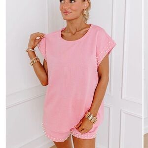 Unger Pink Pearl-Embellished Matching Set